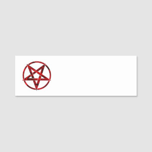 Rode Duivel Pentagram Naamplaatje