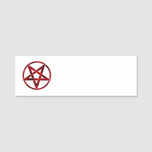 Rode Duivel Pentagram Naamplaatje (Voorkant)