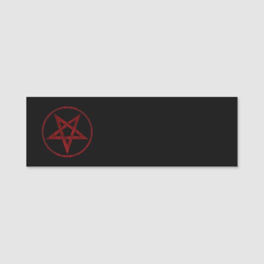Rode Duivel Pentagram Naamplaatje (Voorkant)