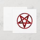Rode Duivel Pentagram Notitiekaartje (Voorkant / Achterkant)