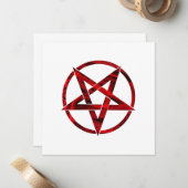 Rode Duivel Pentagram Notitiekaartje (Voorkant / Achterkant in situ)