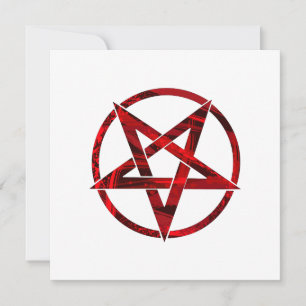 Rode Duivel Pentagram Notitiekaartje