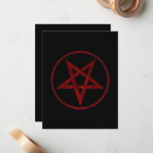 Rode Duivel Pentagram Notitiekaartje (Voorkant / Achterkant in situ)