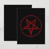 Rode Duivel Pentagram Notitiekaartje (Voorkant / Achterkant)