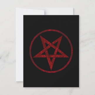 Rode Duivel Pentagram Notitiekaartje