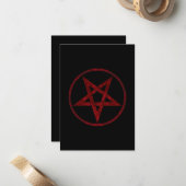 Rode Duivel Pentagram Notitiekaartje (Voorkant / Achterkant in situ)