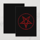 Rode Duivel Pentagram Notitiekaartje (Voorkant / Achterkant)