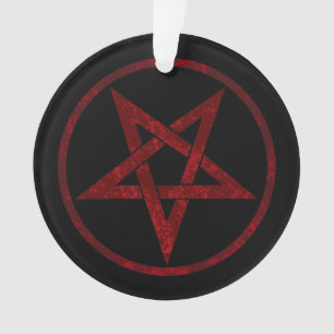 Rode Duivel Pentagram Ornament