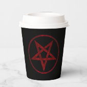 Rode Duivel Pentagram Papieren Bekers (Achterkant)