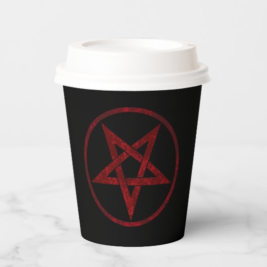 Rode Duivel Pentagram Papieren Bekers (Voorkant)