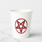 Rode Duivel Pentagram Papieren Bekers (Achterkant)