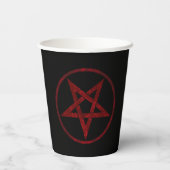 Rode Duivel Pentagram Papieren Bekers (Achterkant)