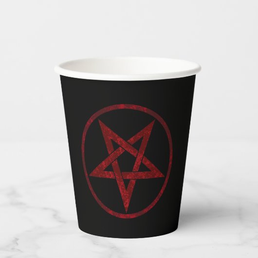 Rode Duivel Pentagram Papieren Bekers (Voorkant)