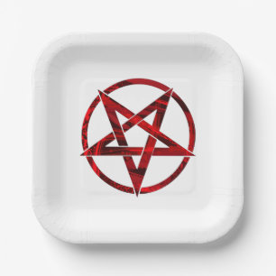 Rode Duivel Pentagram Papieren Bordje