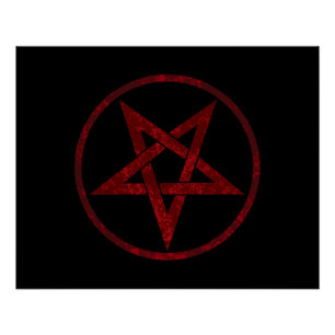 Rode Duivel Pentagram Perfect Poster