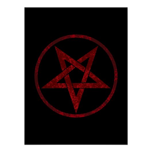 Rode Duivel Pentagram Perfect Poster (Voorkant)