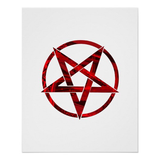 Rode Duivel Pentagram Perfect Poster (Voorkant)
