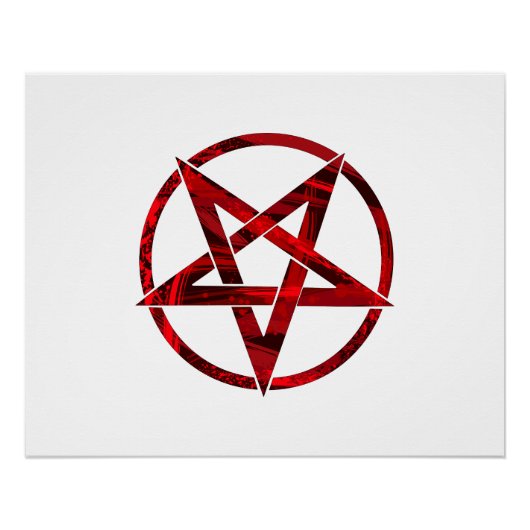 Rode Duivel Pentagram Perfect Poster (Voorkant)