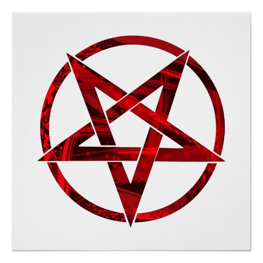 Rode Duivel Pentagram Perfect Poster (Voorkant)