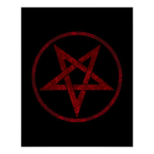 Rode Duivel Pentagram Perfect Poster