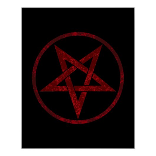 Rode Duivel Pentagram Perfect Poster (Voorkant)