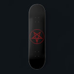 Rode Duivel Pentagram Persoonlijk Skateboard<br><div class="desc">Rode,  omgekeerde,  gestructureerde pentagram in cirkel,  op zwarte achtergrond. Occulte symbool. 666</div>