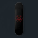 Rode Duivel Pentagram Persoonlijk Skateboard<br><div class="desc">Rood,  omgekeerd,  gestructureerd pentagram in cirkel,  op zwarte achtergrond. Occult symbool. 666</div>