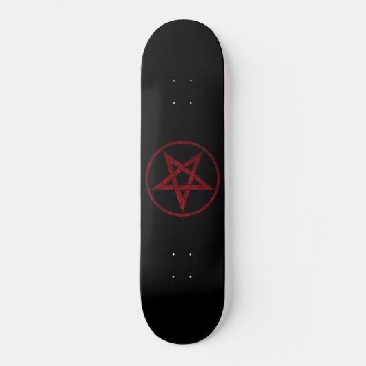 Rode Duivel Pentagram Persoonlijk Skateboard (Voorkant)