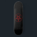 Rode Duivel Pentagram Persoonlijk Skateboard<br><div class="desc">Rode,  omgekeerde,  gestructureerde pentagram in cirkel,  op zwarte achtergrond. Occulte symbool. 666</div>