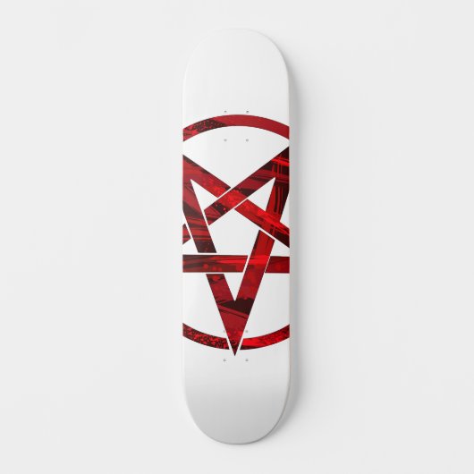 Rode Duivel Pentagram Persoonlijk Skateboard (Voorkant)