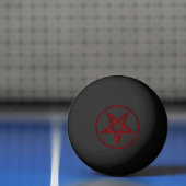 Rode Duivel Pentagram Pingpongbal (Net)