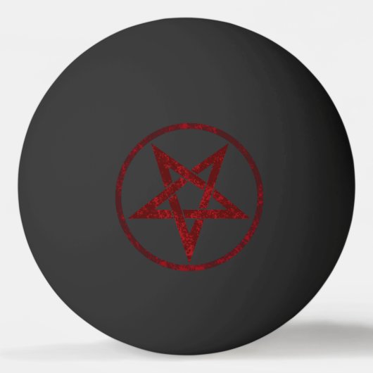 Rode Duivel Pentagram Pingpongbal (Voorkant)