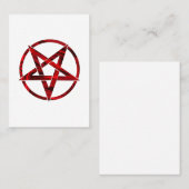 Rode Duivel Pentagram Plaatskaartje (Voorkant / Achterkant)