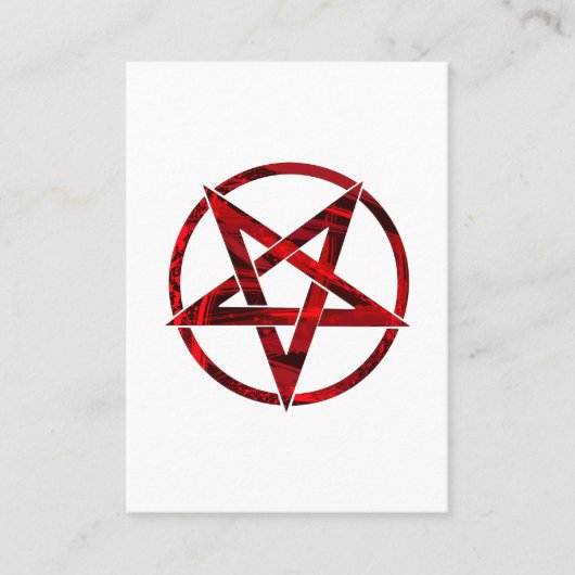 Rode Duivel Pentagram Plaatskaartje (Voorkant)