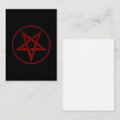 Rode Duivel Pentagram Plaatskaartje (Voorkant / Achterkant)