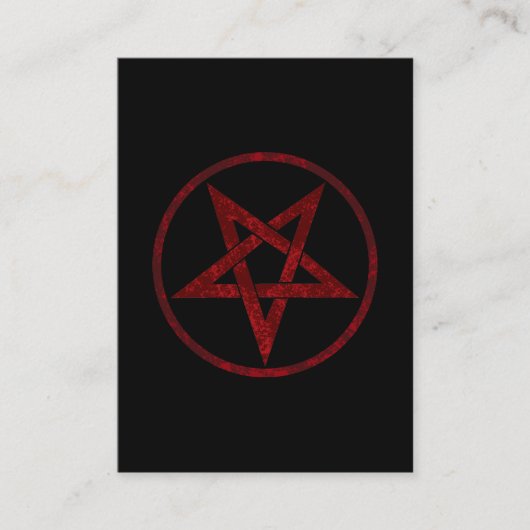 Rode Duivel Pentagram Plaatskaartje (Voorkant)
