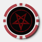 Rode Duivel Pentagram Poker Chips (Voorkant)