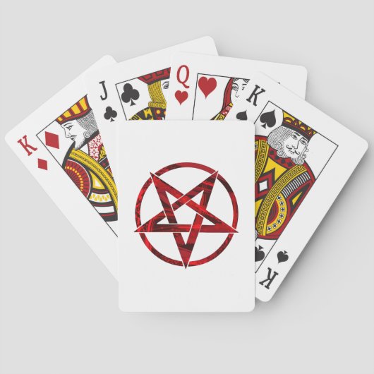 Rode Duivel Pentagram Pokerkaarten (Achterkant)