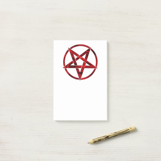 Rode Duivel Pentagram Post-it® Notes (Op bureau)