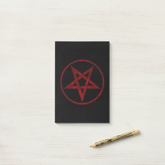 Rode Duivel Pentagram Post-it® Notes (Op bureau)