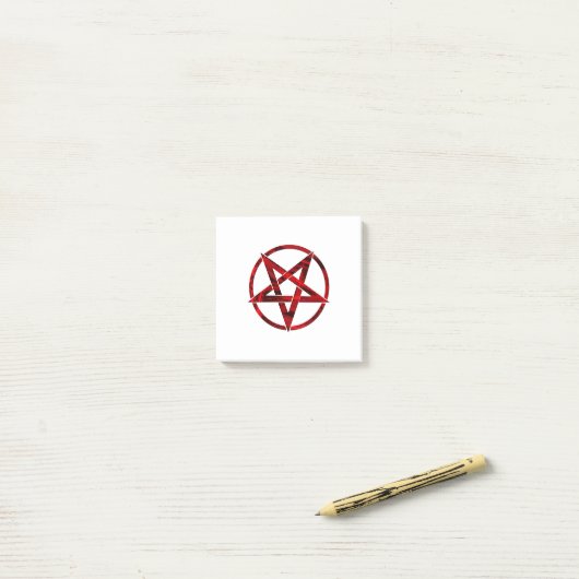 Rode Duivel Pentagram Post-it® Notes (Op bureau)