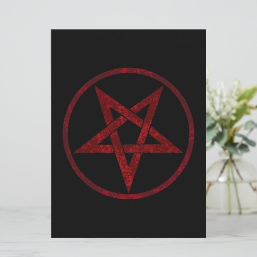 Rode Duivel Pentagram Programmakaart (Staand voorkant)
