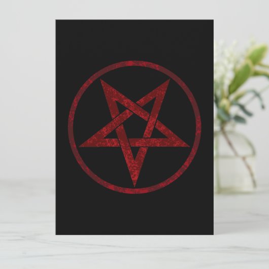 Rode Duivel Pentagram Programmakaart (Staand voorkant)