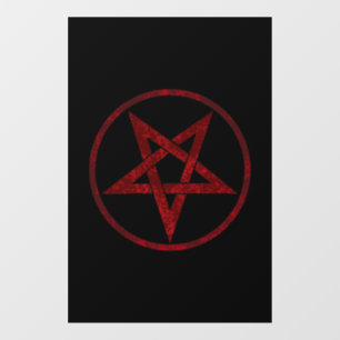 Rode Duivel Pentagram Raamsticker