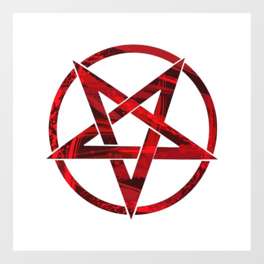 Rode Duivel Pentagram Raamsticker (Vel)