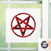 Rode Duivel Pentagram Raamsticker (Huis)