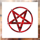 Rode Duivel Pentagram Raamsticker (Vel 2)