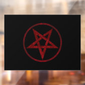 Rode Duivel Pentagram Raamsticker (Vel 2)