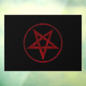 Rode Duivel Pentagram Raamsticker (Vel 3)