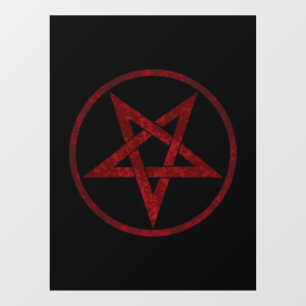 Rode Duivel Pentagram Raamsticker